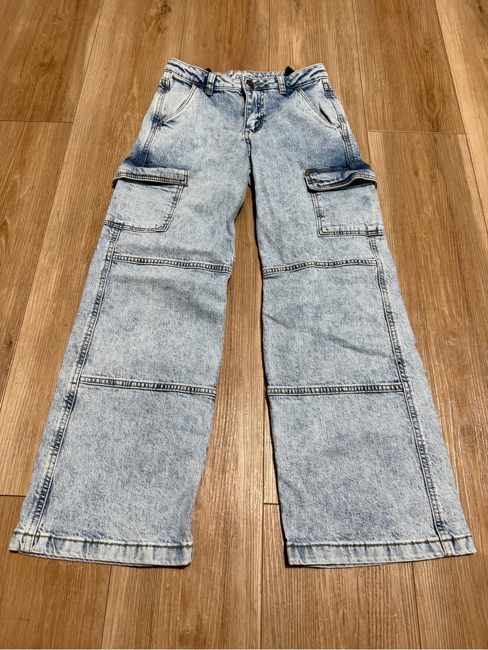 Light Wash Cargo Jeans -kids